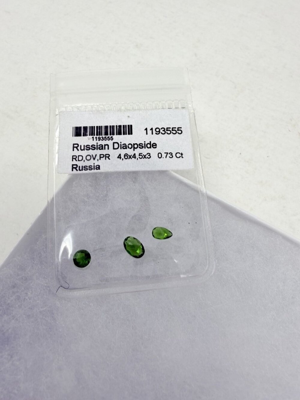 Shop LC Green Russian Diopside Set of 3 Loose Gemstones for Jewelry Making 5550